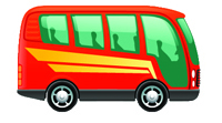 image of a red bus